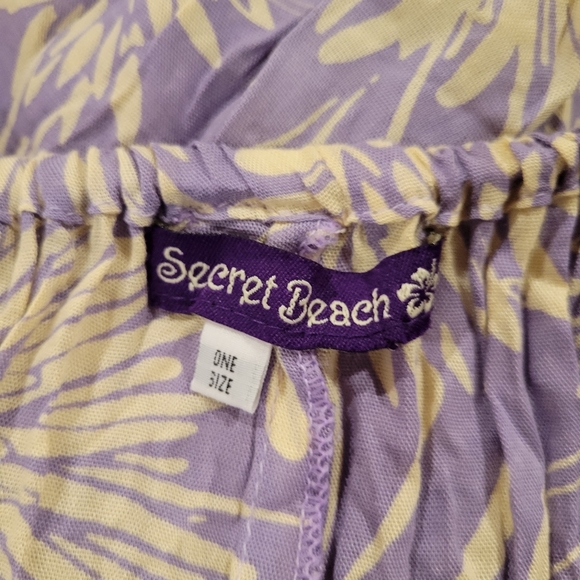 Secret Beach lilac floral swim coverup caftan OS - Picture 3 of 5